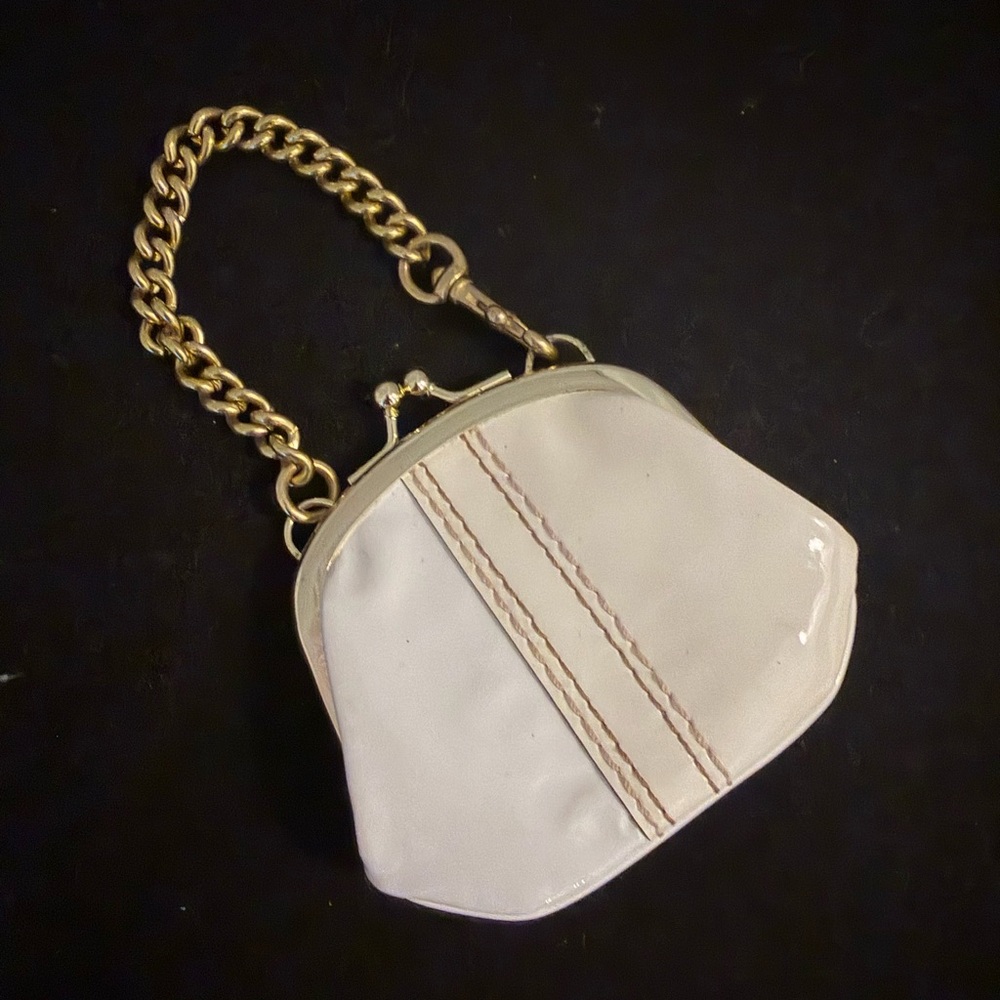 Coach Mini Bag in Cream with Gold Chain — COIN PURSE